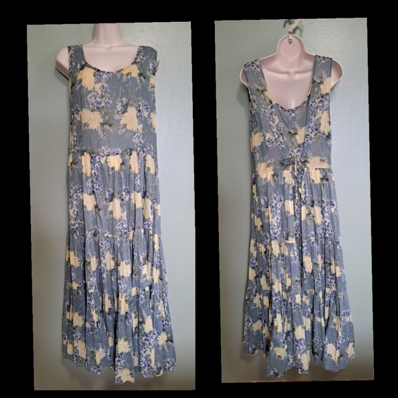 Sarah Arizona Dresses & Skirts - Vintage Floral Cotton Dress Medium Country Boho India